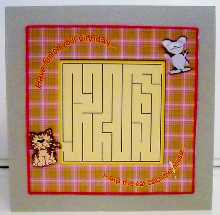Maze Card #2 - Cat and Mouse by Pam Stubley