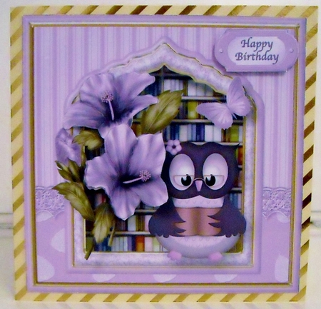 A Good Read - Decoupage Card Front by Pam Stubley