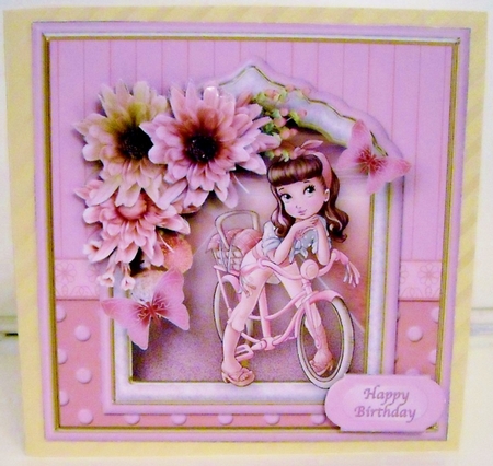 Pedal Power - Decoupage Card Front by Pam Stubley