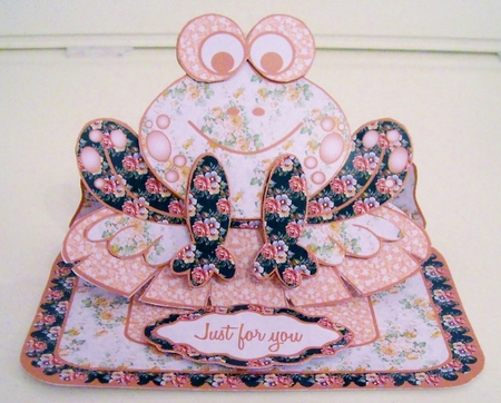 Frog Easel  Floral Patchwork (peach) by Pam Stubley
