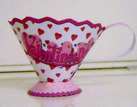 TEACUP TEA CUP FAVOR GIFT BOX - VALENTINES DAY TEA by Pam Stubley