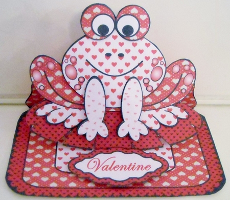 Frog easel  Red Hearts by Pam Stubley