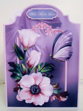 Blissful Blooms 2 Screen Shaped Card Front with Step by Step by Pam Stubley
