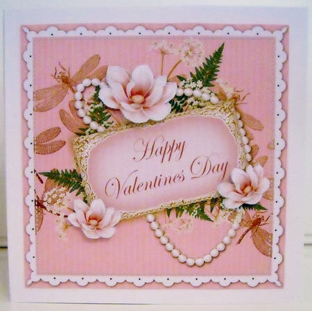 Pink Magnolia Happy Valentines Day 8in Step by Step Topper by Pam Stubley