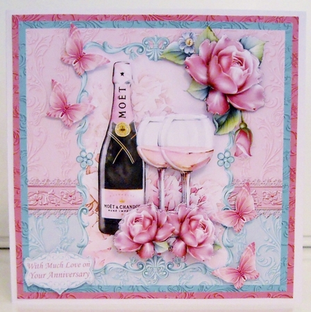 CHAMPAGNE CELEBRATIONS 8x8 All Occasions Decoupage & Insert Mini Kit by Pam Stubley