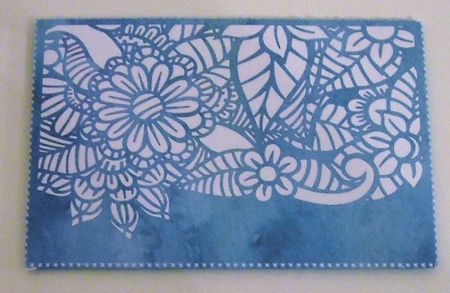 Floral White Insert -Turquoise alcohol - Gift Voucher Pocket/Money Wallet by Pam Stubley