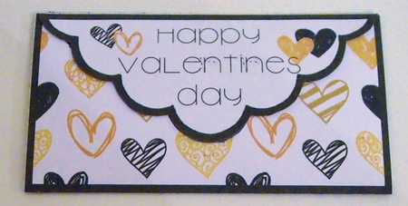 Fun Hearts - Gold Valentine Day - Money/Voucher Wallet by Pam Stubley