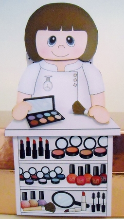 3D On the Shelf Card Kit - Glamorous Cosmetics Shop Assistant Nakita by Pam Stubley
