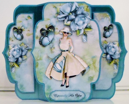 Aqua Rose Quick & Easy Pop-out Card Mini-kit by Pam Stubley