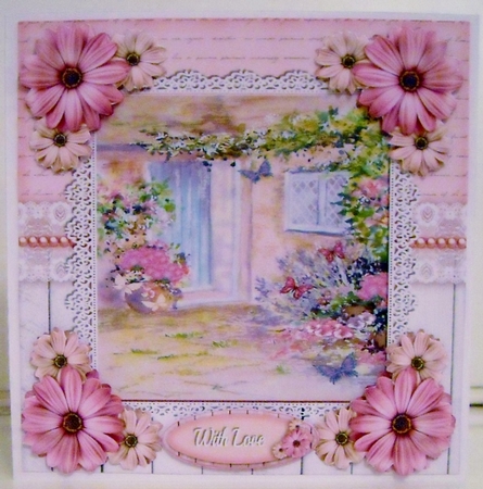 Beautiful Pink Painting With Pink Flowers 8x8 Mini Kit  by Pam Stubley