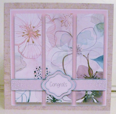 Floral Tri Panel Card Topper - Pretty Pink by Pam Stubley