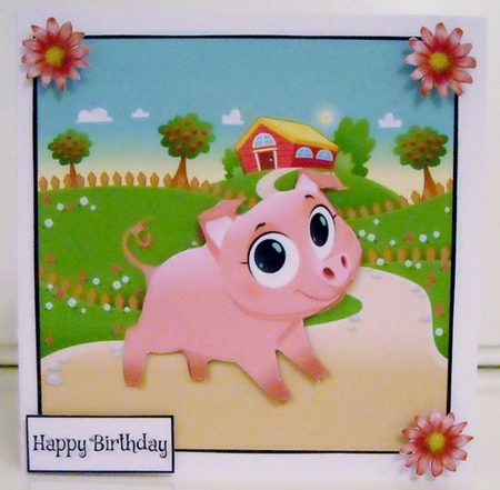 Farm Yard Pig Big Eyes by Pam Stubley