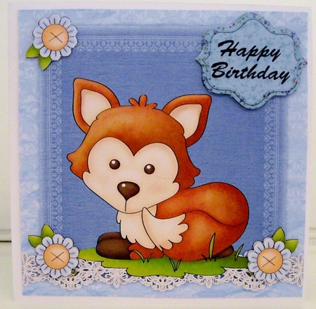 Cute fox card front 2 by Pam Stubley