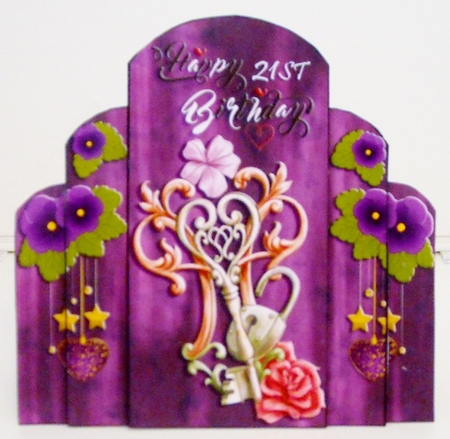 Shaped Pyramid 21st Birthday Card by Pam Stubley