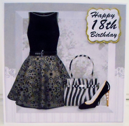 Black 18/60 fashion card front by Pam Stubley