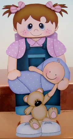 3D On the Shelf Card Kit - Little Toddler Arnita is a New Big Sister by Pam Stubley