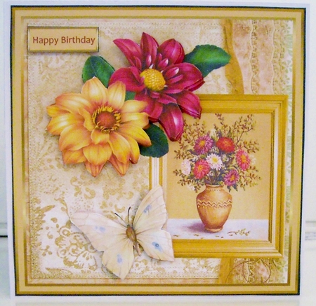 Vase of dahlias by Pam Stubley