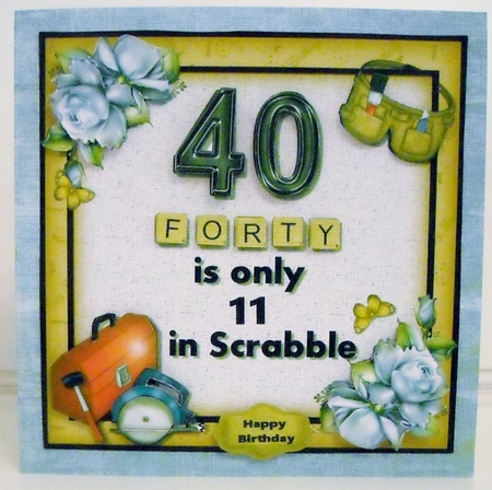 Scrabble Men 40th Birthday MK by Pam Stubley