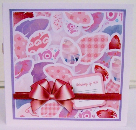Pretty Leaves Card Topper - Pink by Pam Stubley