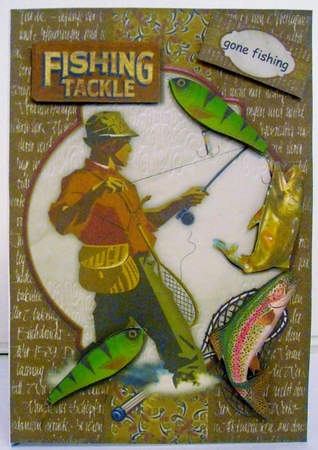 male card Gone Fishing Vintage by Pam Stubley