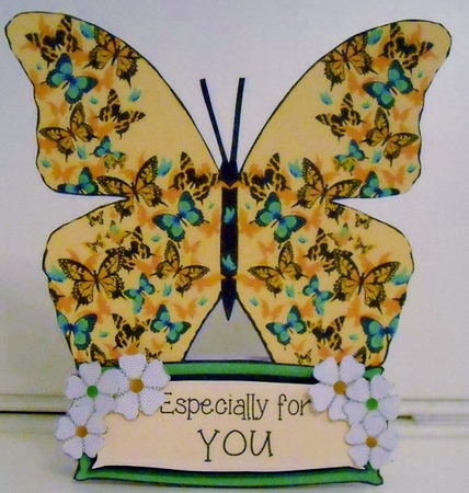 Butterfly Shaped A Frame Card - B26 by Pam Stubley