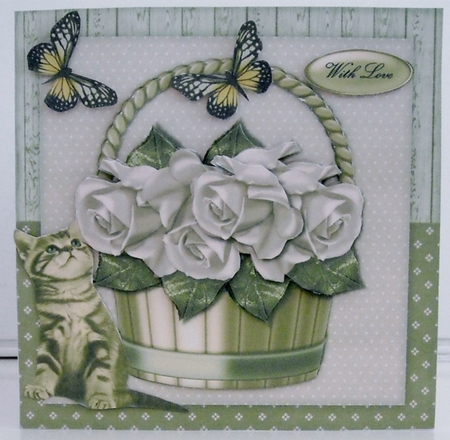 Basket Silk Roses by Pam Stubley