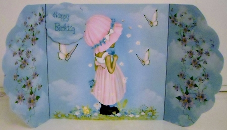 scallop gate fold pink girl by Pam Stubley