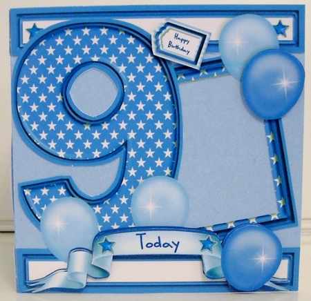 9 Today - Frame It I Card Front - Blue by Pam Stubley