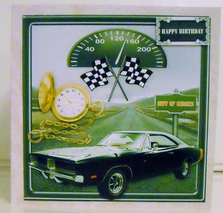 Mucle Cars Card Front Kit.  4 by Pam Stubley