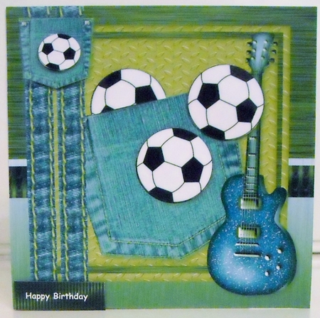 Birthday Boy Jeans Pocket, football & Guitar by Pam Stubley