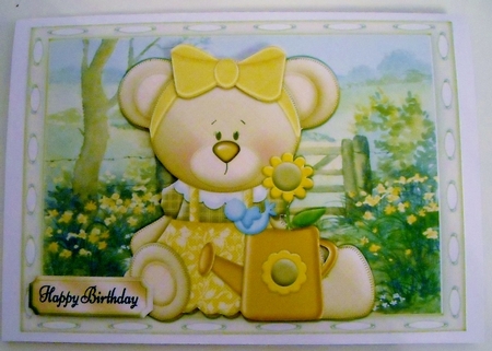Teddy Bear with Sun flowers by Pam Stubley