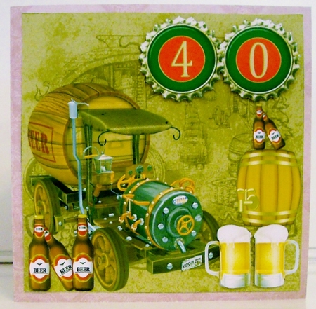 40th Brewery Birthday card front by Pam Stubley