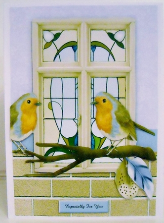 Art Deco Window  & Robins by Pam Stubley