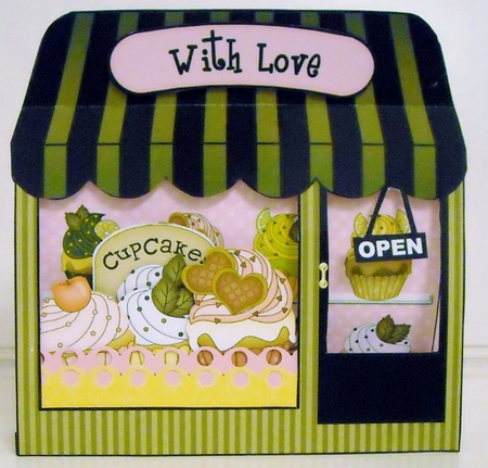 3D Shoppe Window Pop Up Card Kit -  Cupcake Heaven Cake Shop by Pam Stubley