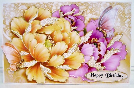 Beautiful Flowers with Butterflies by Pam Stubley