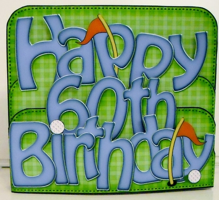 3D Happy 60TH Birthday Golf Pop Out Word Card  by Pam Stubley