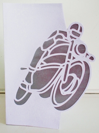 OVER THE EDGE MOTORBIKER by Pam Stubley