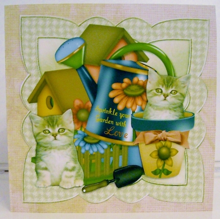 Scallop Topper Garden Cute Kittens by Pam Stubley