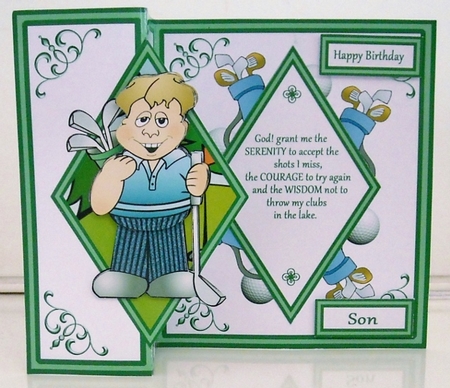 Diamond fold back - A Golfers Prayer by Pam Stubley