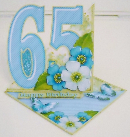 Vintage Easel 65th Birthday Card Kit 1180-65 by Pam Stubley