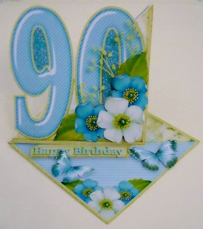 Vintage Easel 90th Birthday Card Kit 1180 by Pam Stubley