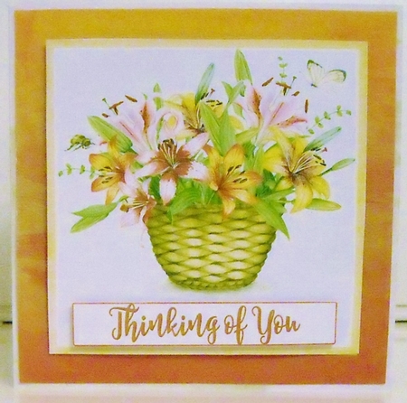 Beautiful Lilly Flower Basket - Mixed Sentiments Mini Card Kit by Pam Stubley