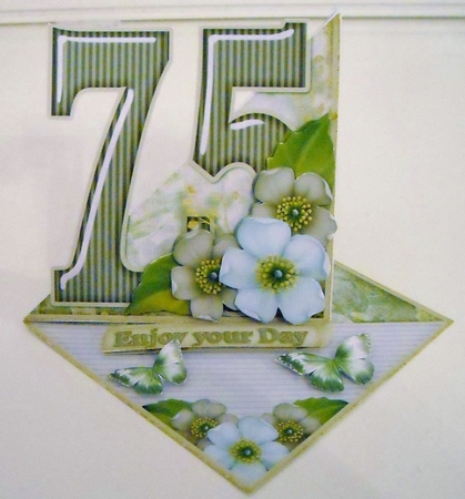 Vintage Easel 75th Birthday Card Kit 1182 by Pam Stubley