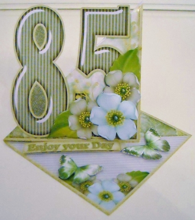 Vintage Easel 85th Birthday Card Kit 1182 by Pam Stubley
