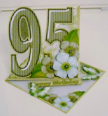 Vintage Easel 95th Birthday Card Kit 1182 by Pam Stubley