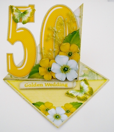 Vintage Easel 50th Golden Wedding Card Kit 1181 by Pam Stubley