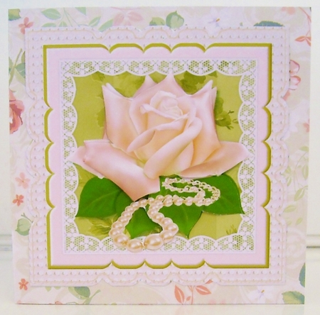 Scallop Topper Pink Roses & pearls by Pam Stubley