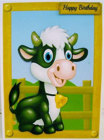 Cute Black & White Cow by Pam Stubley