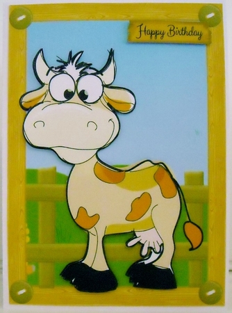 Cute Brown & White Cow by Pam Stubley
