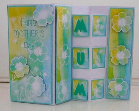 Tri Box Pop Out Card - Green by Pam Stubley